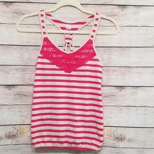 ❣SALE❣SO Fuschia Striped Crochet Racerback  Tank